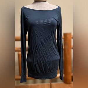 Nike Sportswear Navy Long Sleeve Logo Top — Sz Small